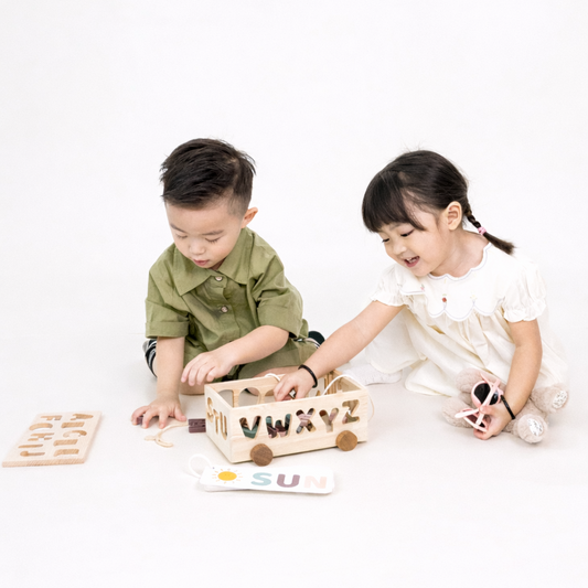 Wooden ABC Alphabet Learning Wagon Toy