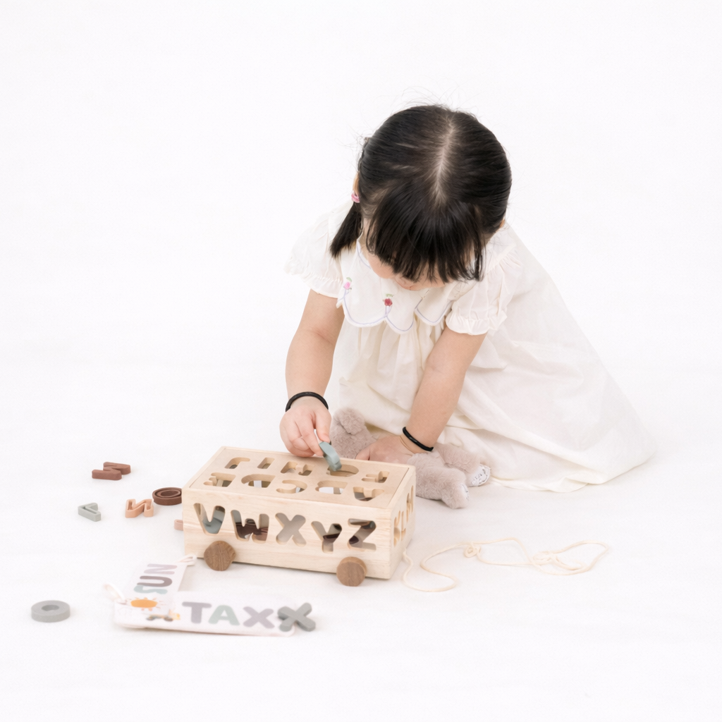 Wooden ABC Alphabet Learning Wagon Toy