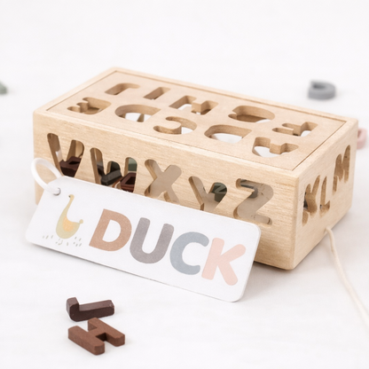 Wooden ABC Alphabet Learning Wagon Toy